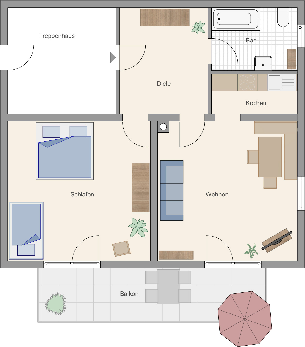 Draufsicht Sonnenterrasse